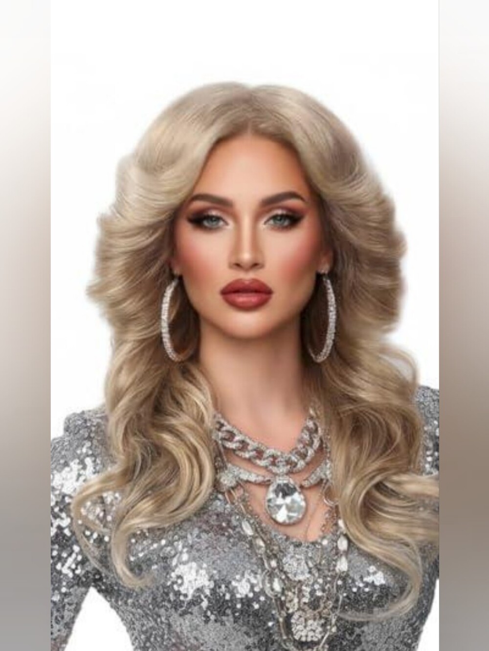Dolly Parton Farrah Faucette 1970s Long Feathered Ash Blonde Wig